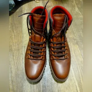 Cole Haan ZEROgrand Brown Men's Brown Leather Boots Sz.9.5