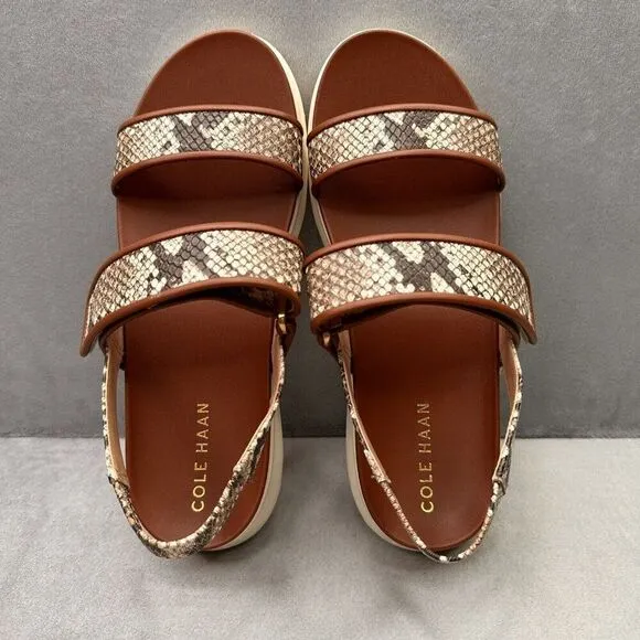 Cole Haan ZeroGrand Meritt Womens Size 8 (B) Sandals Sand Dollar Snake Print NEW