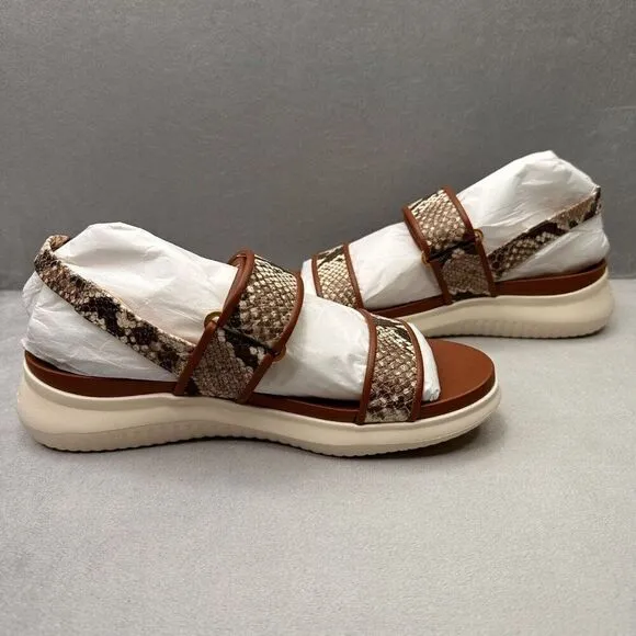 Cole Haan ZeroGrand Meritt Womens Size 8 (B) Sandals Sand Dollar Snake Print NEW