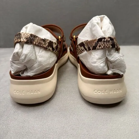 Cole Haan ZeroGrand Meritt Womens Size 8 (B) Sandals Sand Dollar Snake Print NEW