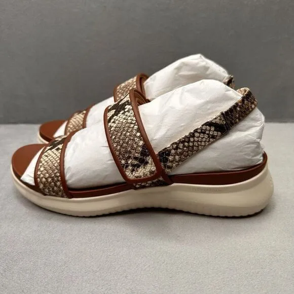 Cole Haan ZeroGrand Meritt Womens Size 8 (B) Sandals Sand Dollar Snake Print NEW