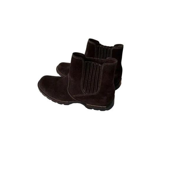 Cole Haan Womens Brown Waterproof Suede Leather Pull-On Chelsea Boots Size 6