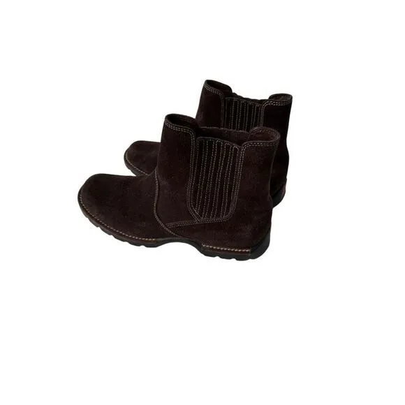 Cole Haan Womens Brown Waterproof Suede Leather Pull-On Chelsea Boots Size 6