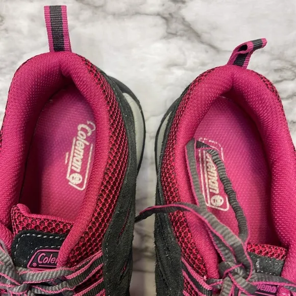 Coleman Shoes Womens 8 Loyalton Gray Suede Pink Trail Hiking Casual Sneaker