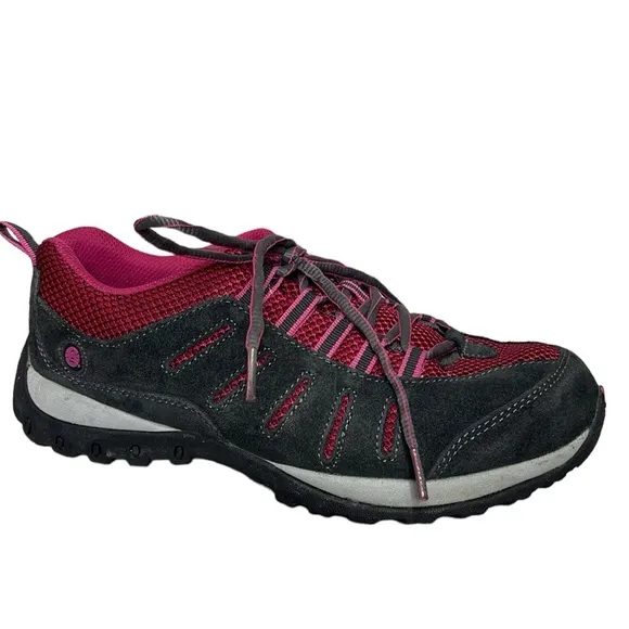 Coleman Shoes Womens 8 Loyalton Gray Suede Pink Trail Hiking Casual Sneaker