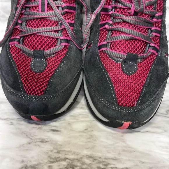 Coleman Shoes Womens 8 Loyalton Gray Suede Pink Trail Hiking Casual Sneaker