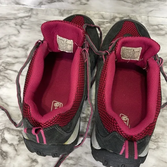 Coleman Shoes Womens 8 Loyalton Gray Suede Pink Trail Hiking Casual Sneaker