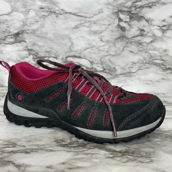 Coleman Shoes Womens 8 Loyalton Gray Suede Pink Trail Hiking Casual Sneaker