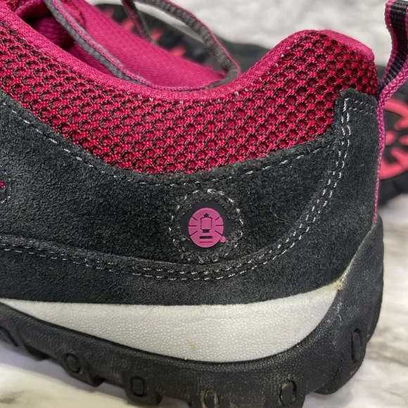 Coleman Shoes Womens 8 Loyalton Gray Suede Pink Trail Hiking Casual Sneaker
