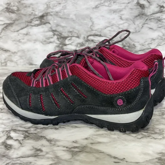 Coleman Shoes Womens 8 Loyalton Gray Suede Pink Trail Hiking Casual Sneaker