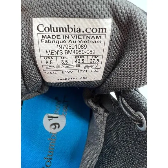 Columbia Escape Thrive Endure Men's Black/Grey Hiking Shoes Size 9.5 NEW
