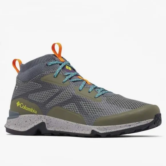 Columbia Vitesse Mid Outdry Hiking Shoe, Nori/Cyber Purple, Men/Youth 7 US