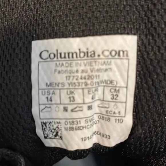 COLUMBIA Waterproof Techlite Hiking Shoes Size 14