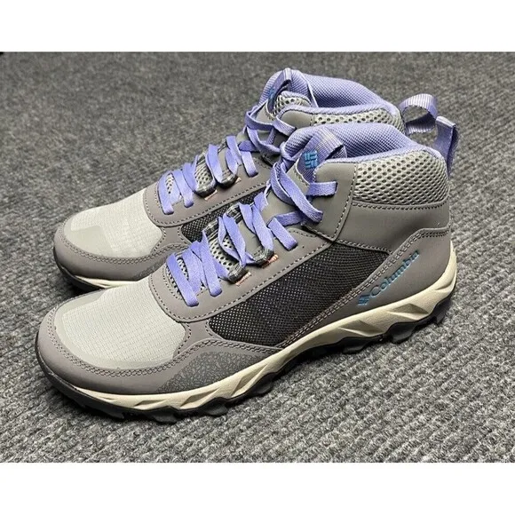 COLUMBIA Women's FLOW CENTRE Hiking Shoes Size 8.5 Sneakers Steam Fairytale NEW