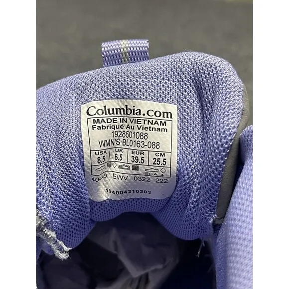 COLUMBIA Women's FLOW CENTRE Hiking Shoes Size 8.5 Sneakers Steam Fairytale NEW