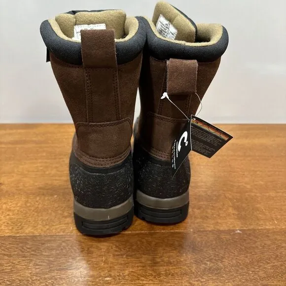 ComfortTemp Boots Mens 10 Duck Hiking Outdoor Zip up Black Brown Thermolite New