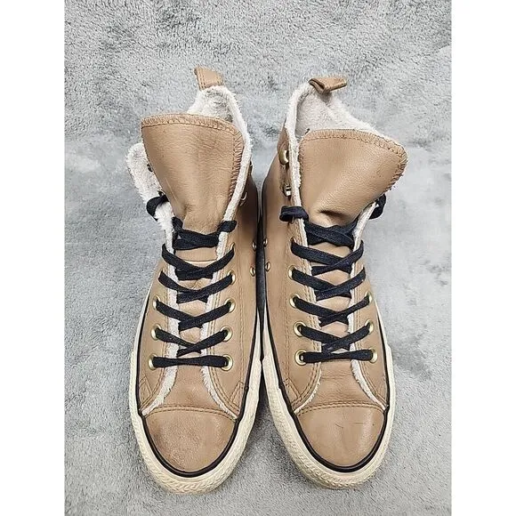 Converse All Star Sherpa Lined Leather Hiker Shoe 162479C Sz Men's 9 Women's 11‎