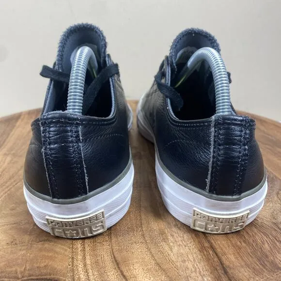 Converse Cons Pro Ox Mens Black And White Size 8.5 Low Top Leather Shoes