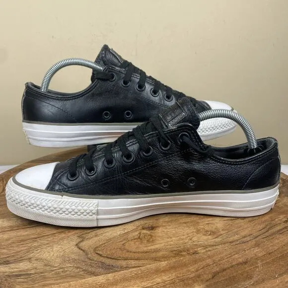 Converse Cons Pro Ox Mens Black And White Size 8.5 Low Top Leather Shoes