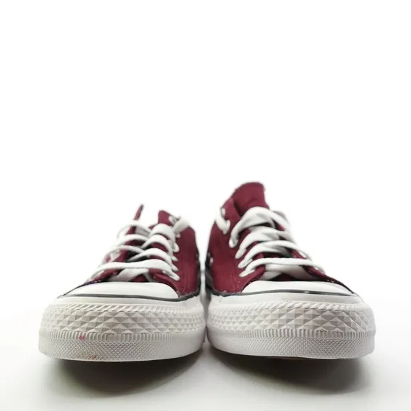 Converse Double Tongue 550193F Burgundy Plaid Low Top Sneaker Womens Size 7.5