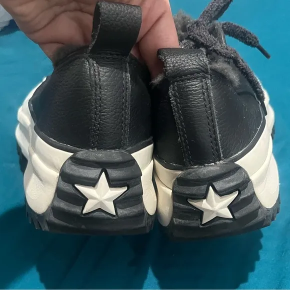 Converse Run Star Hike Low Cozy Club Almost Black Shoes Size mens 9.5 womens 11