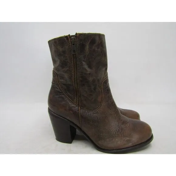 Corral Womens Size 9 M Brown Leather Zip Ankle Cowboy Western Fashion Boots