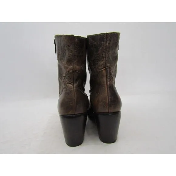 Corral Womens Size 9 M Brown Leather Zip Ankle Cowboy Western Fashion Boots