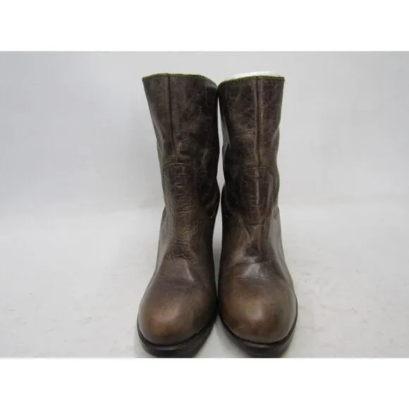 Corral Womens Size 9 M Brown Leather Zip Ankle Cowboy Western Fashion Boots