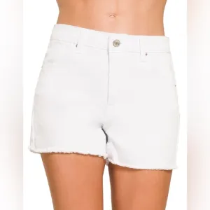 “Costal Cowgirl Cutoffs” Denim Shorts | White
