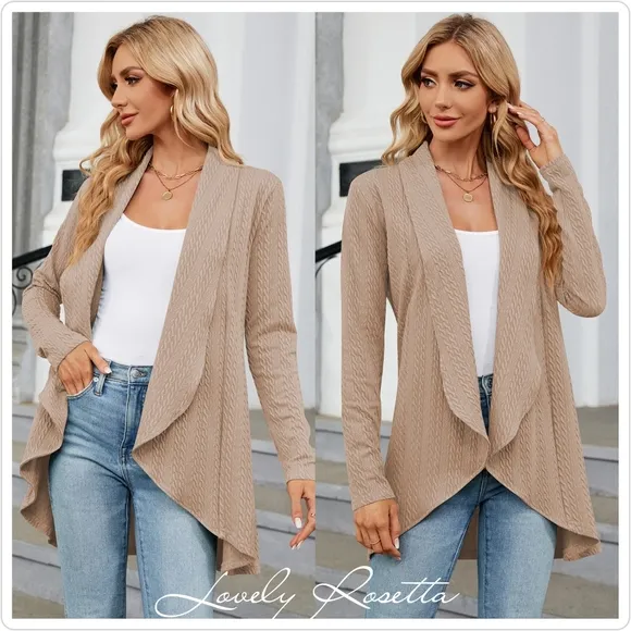 Cream Lightweight Open Front Cardigan
