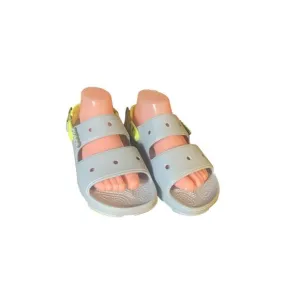 Crocs Classic All-Terrain Sandal Grey Yellow Slip On Sandals Shoes Wm’s 9 Men’s