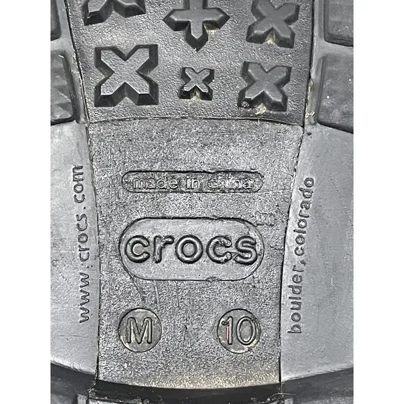 Crocs Lace Up Cobbler Leather Hiking Boots Black Men’s Size 10 Outdoor Adventure