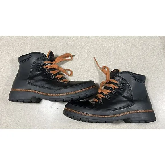 Crocs Lace Up Cobbler Leather Hiking Boots Black Men’s Size 10 Outdoor Adventure