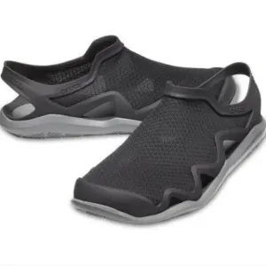 Crocs Swiftwater Sz 8 Mesh Wave Sandal Slate Gray Black Men’s Water Shoes