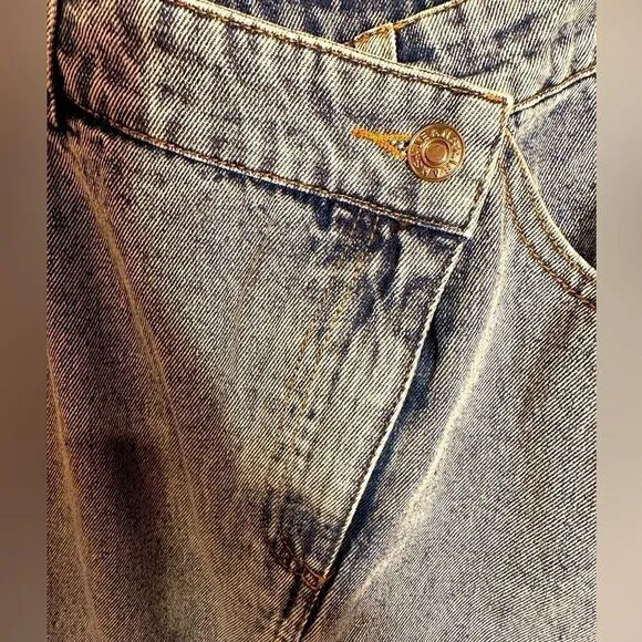 Crossover Slit Denim Jean Skirt