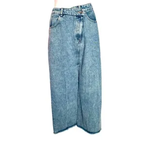 Crossover Slit Denim Jean Skirt