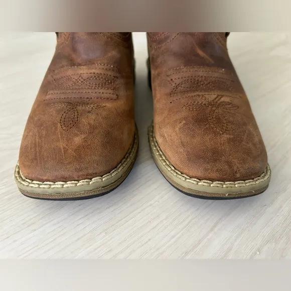 Dan Post Children's Youth Storm's Eye Jr Brown Square Toe Western Boots Sz 1.5
