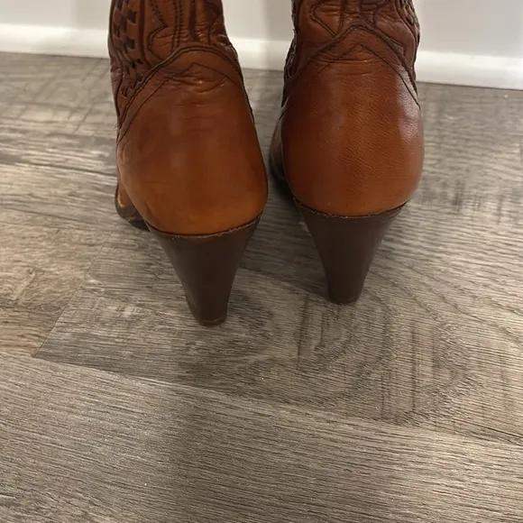 Dan Post Womens Heeled Western Cowgirl Boots 4131 Sz 6 Made In Spain 70s Vintage