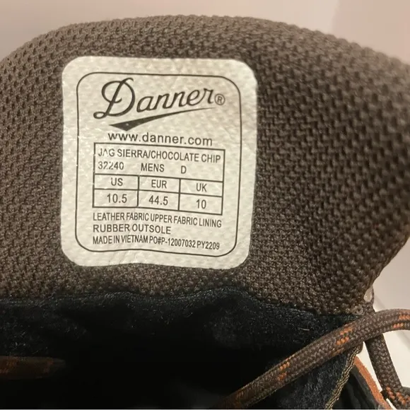 Danner Men's Jag 4.5&quot; Leather WP Hiking Boots Sierra Chocolate Chip Size 10.5 D