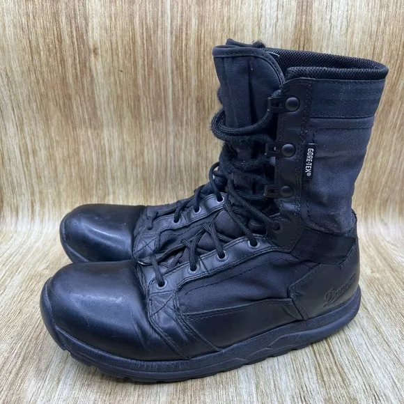 Danner Tachyon 8&quot; Men's 9 Black Polishable Toe Hiking Work Boots Shoes 50124