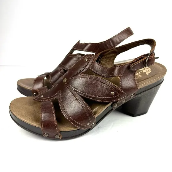 Dansko Nina Sandals 40 Brown  Leather Slingback Shoes Women