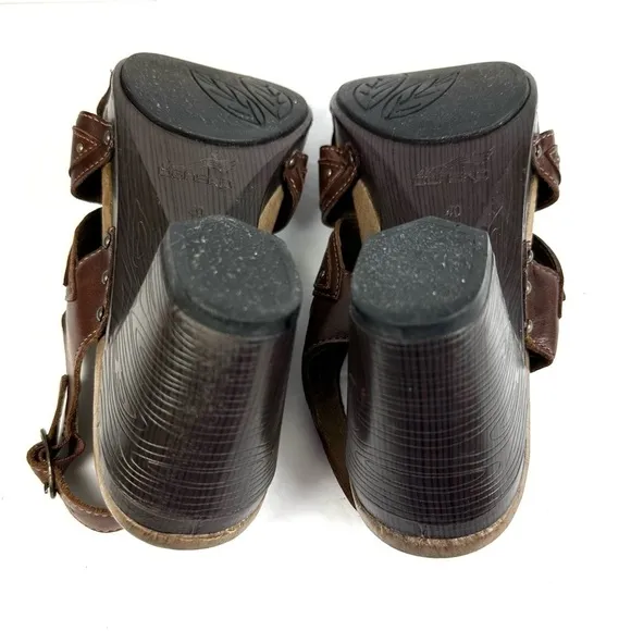 Dansko Nina Sandals 40 Brown  Leather Slingback Shoes Women