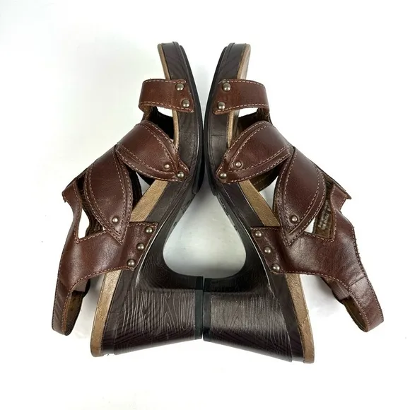 Dansko Nina Sandals 40 Brown  Leather Slingback Shoes Women
