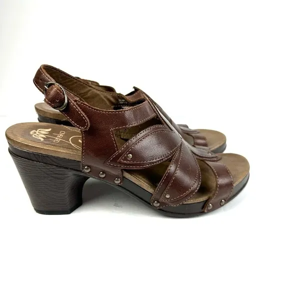 Dansko Nina Sandals 40 Brown  Leather Slingback Shoes Women