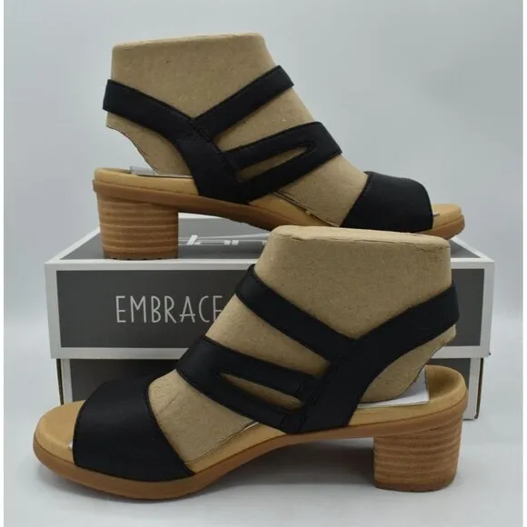 Dansko Womens EU 41 US 10.5-11 Tansy Nappa Black Leather Strappy Sandals Shoes