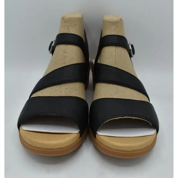 Dansko Womens EU 41 US 10.5-11 Tansy Nappa Black Leather Strappy Sandals Shoes