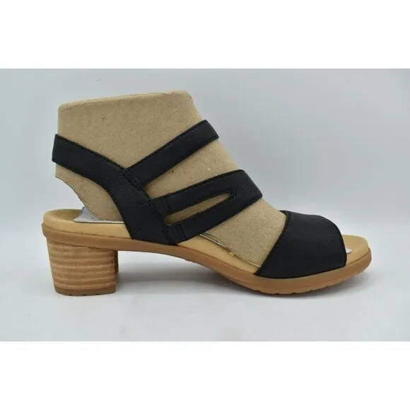 Dansko Womens EU 41 US 10.5-11 Tansy Nappa Black Leather Strappy Sandals Shoes