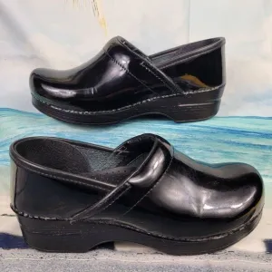 Dansko Black Patent Leather Slip-on Clogs Womens EU 41 10.5-11