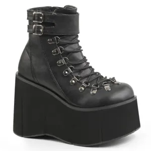Demonia Kera-21 Black Lace Up Platform Boots