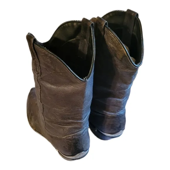 Dingo Gray/Blue Leather Slouch Western Cowgirl Boots  size 8.5/Pigskin Slouchy
